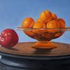 "Transparent Oranges and Apple", 6" x 8", oil on panel, Robert K. Roark, SOLD