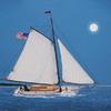 "Moonlight on the Bay", 11" x 14", oil on panel, Robert K. Roark, SOLD.