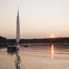 "Sailing Home, Gracie Anne", 22' custom APBY Cruising Cat, photography by Anita Winstanley Roark. Contact us for edition and size availability.  