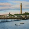 "Provincetown, From and Earlier Time", 7" x 5", oil on panel, Robert K. Roark.