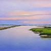 "Lavender Evening on Long Pond", 5" x 7", oil on birch panel, Robert K. Roark.